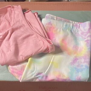 NEW Gil’s Loungewear Pink Tye Dye XL (14-16) Plus. soft. Pastels. 2 piece set.